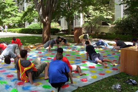 For East Campus Rush 2004 I decided to make a giant Twister game