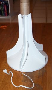 the base and tube before being covered