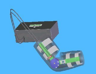 a cad model of the brace and the old control system