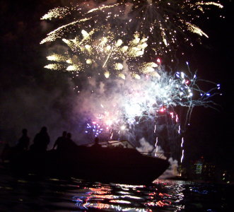 fireworks from the Charles