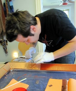 applying the copper leaf