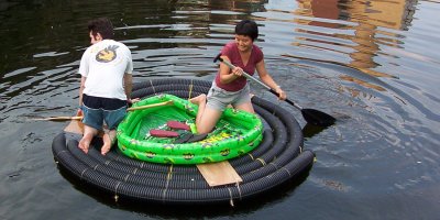 turning the raft out on the charles