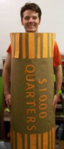 me in my roll of quarters costume