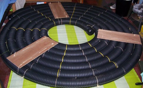 the raft after the wood has been applied