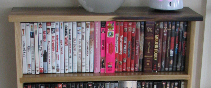 close up of the top and first shelf