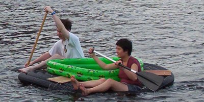 the raft is riding low