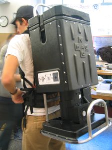 my teammate wearing the vacpac