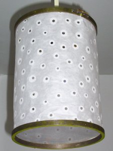 the white shade with the light off